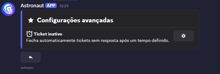 Configurações avançadas do Astronaut Bot
